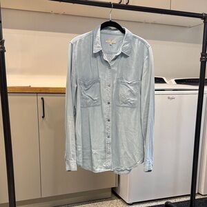 7 For All Mankind Sky Blue Button-Down Shirt